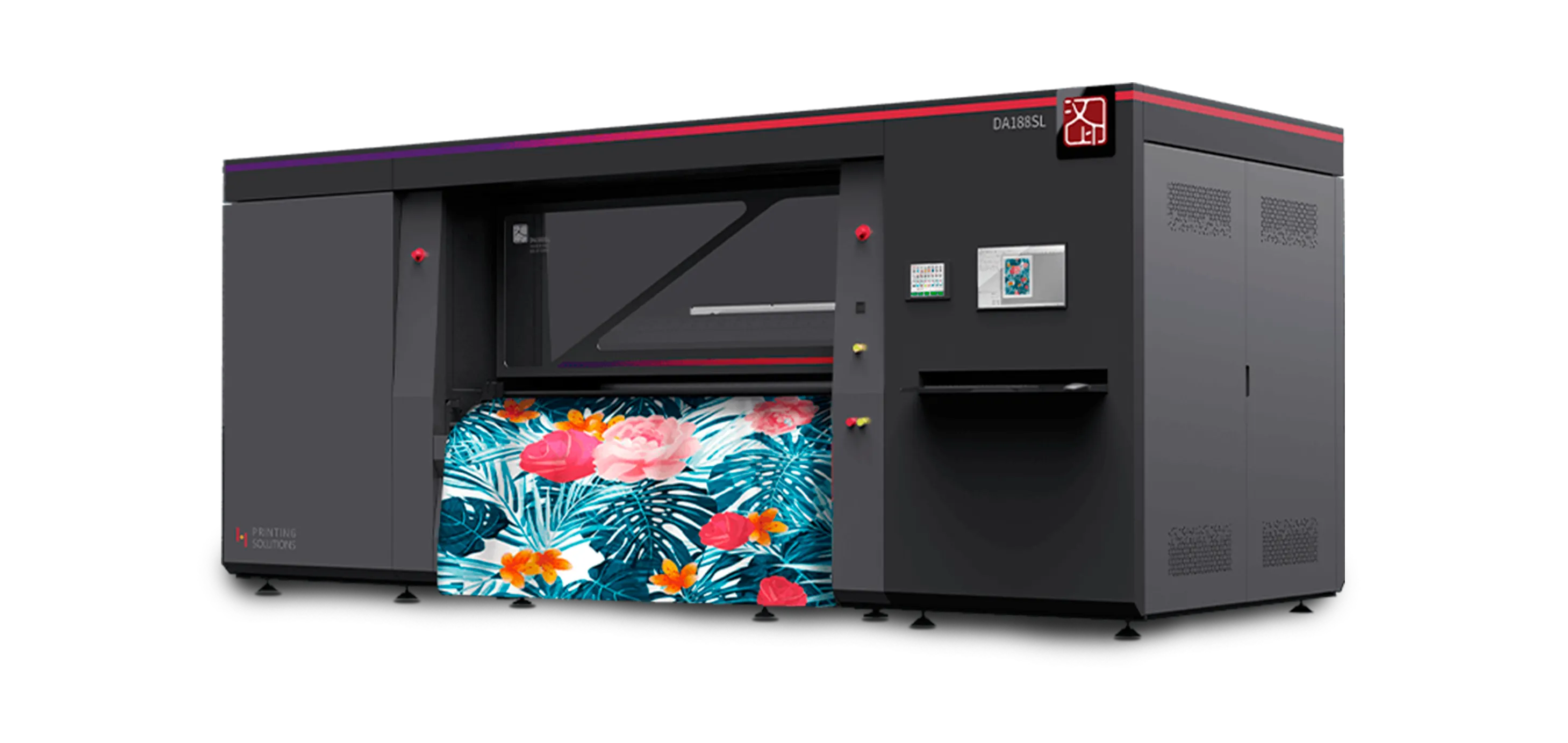 HPRT DA188SL printer producing fabric with a colorful print